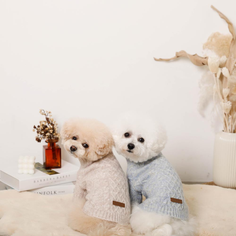 ハイネックハーフジップニット