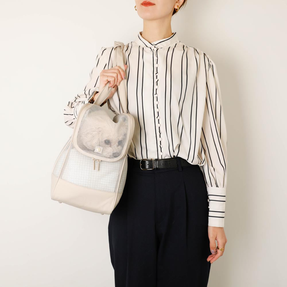 メッシュペットトートバッグ+冷感チェック柄ふんわりクッション付き