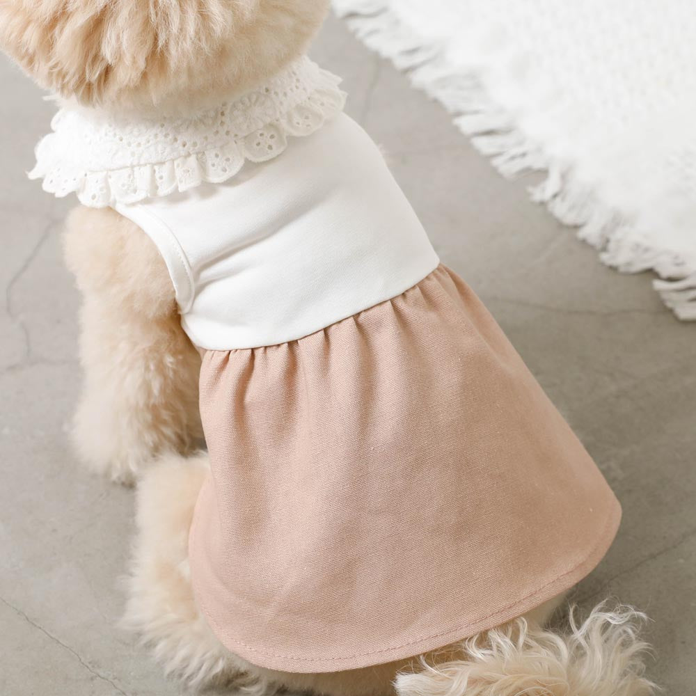 Cool linen cotton color sleeveless dress