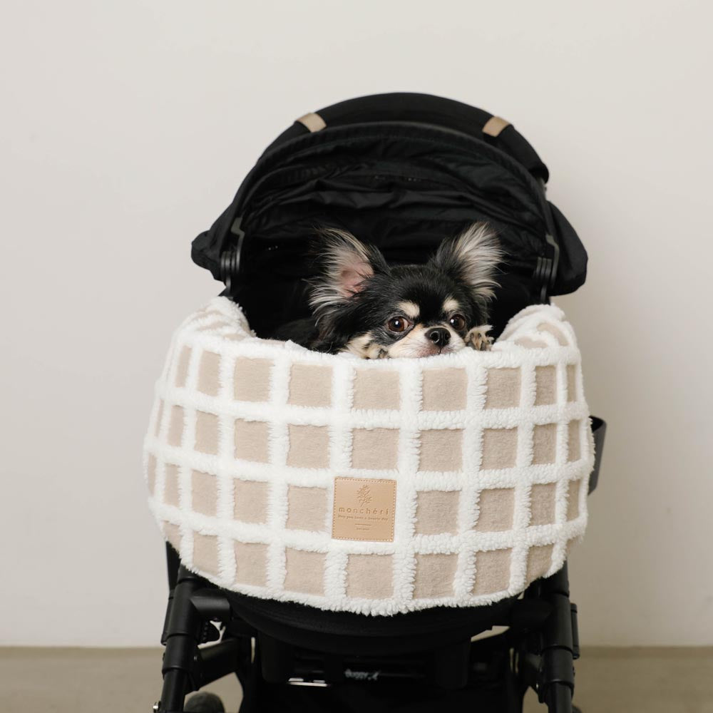 宠物推车格子下巴靠背垫盖