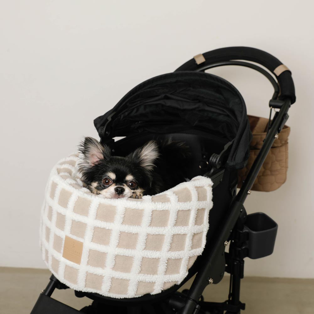 宠物推车格子下巴靠背垫盖