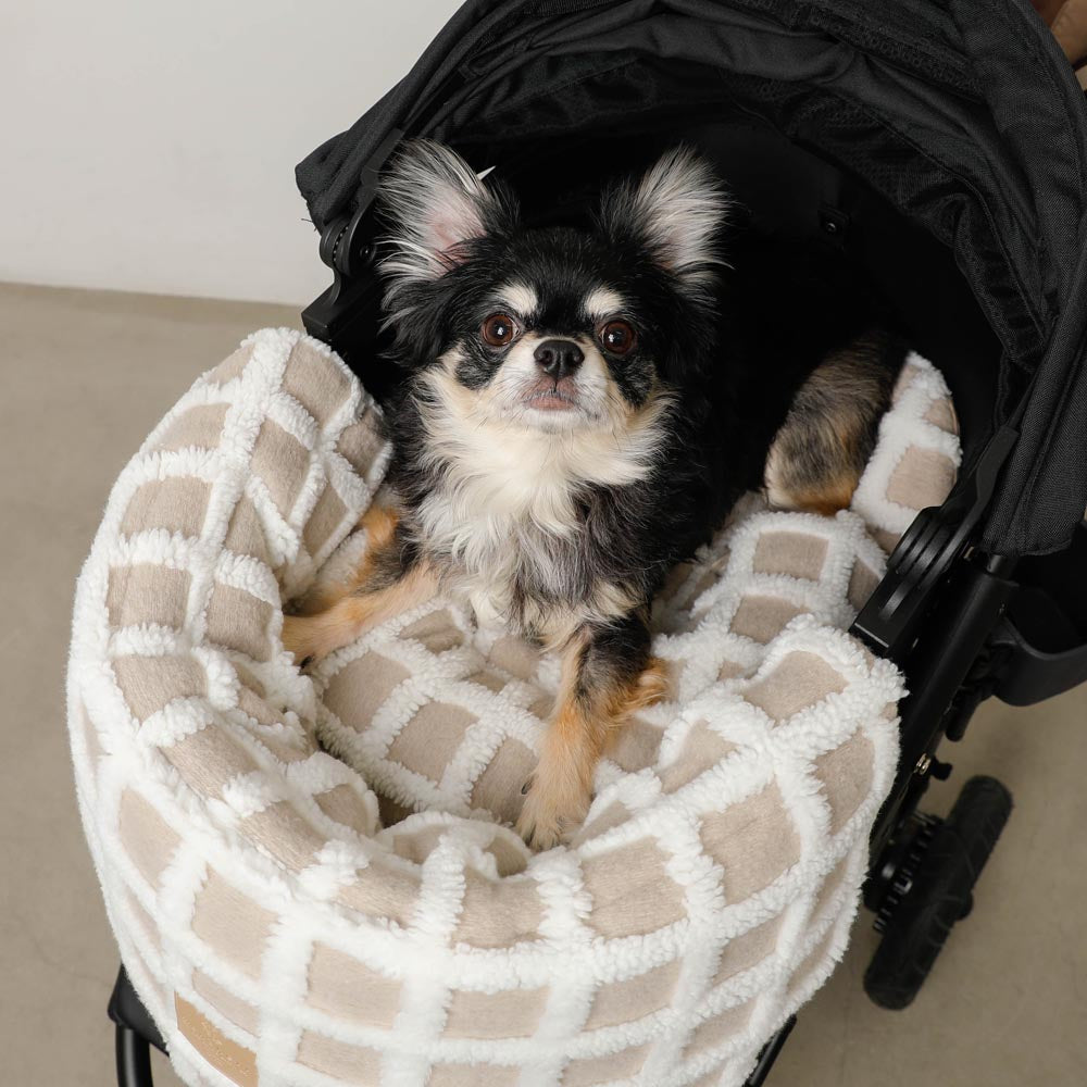 宠物推车格子垫皮罗