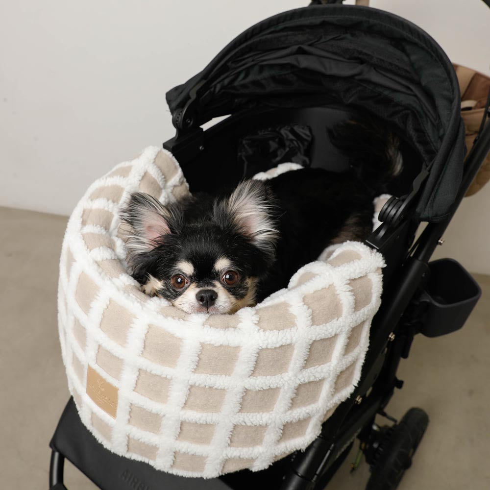 宠物推车格子下巴靠背垫盖