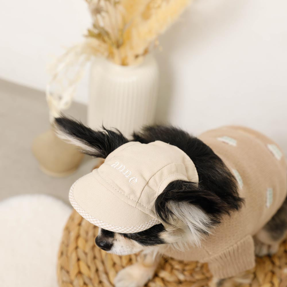 ギンガムチェックパイピングコットンキャップ【名入れ刺繍対応】