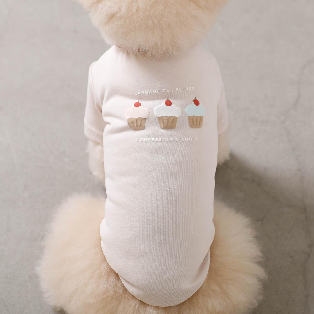 冷感カップケーキプリントロゴTシャツ