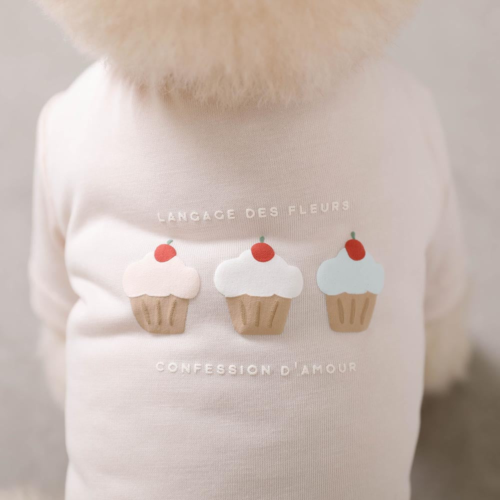 冷感カップケーキプリントロゴTシャツ