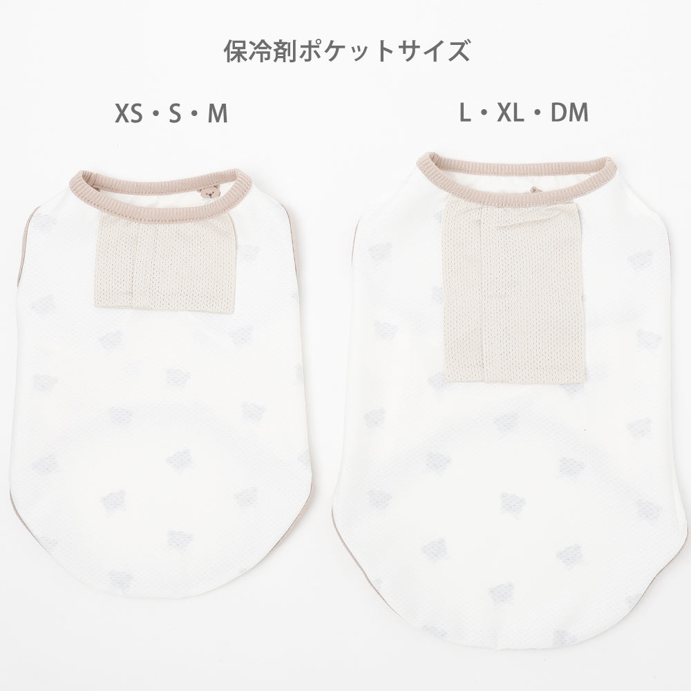 冷感メッシュくまさんプリントノースリーブトップス【保冷剤対応】