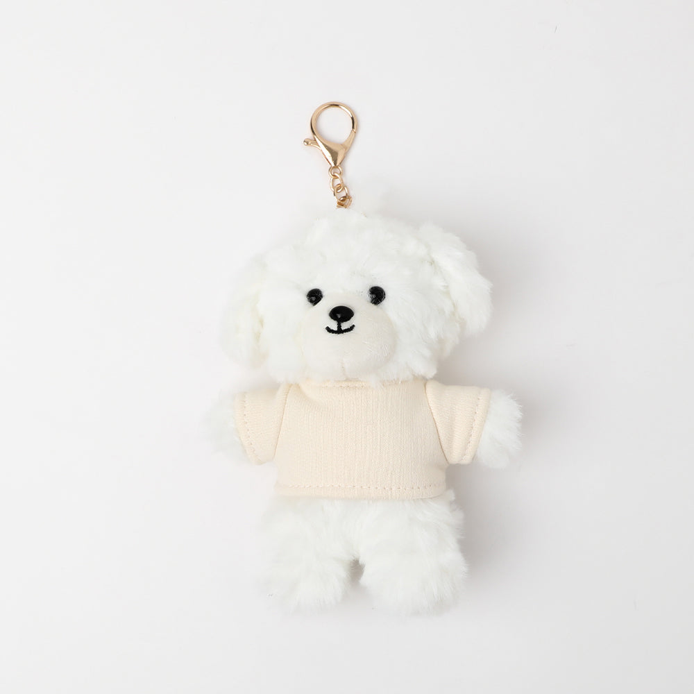 Name T-shirt dog key chain [Compatible with name embroidery]