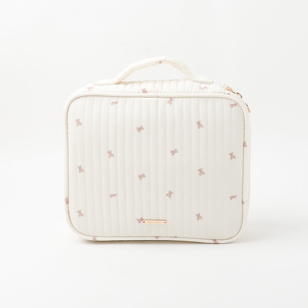 くまさん柄ハンドル付きマルチポーチ