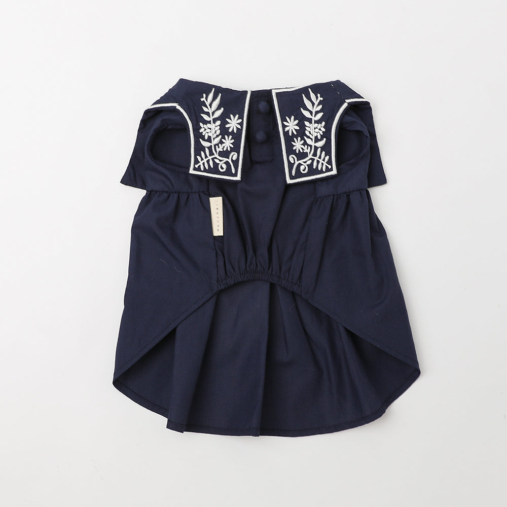 Sailor color flower embroidery dress [ice pack compatible]