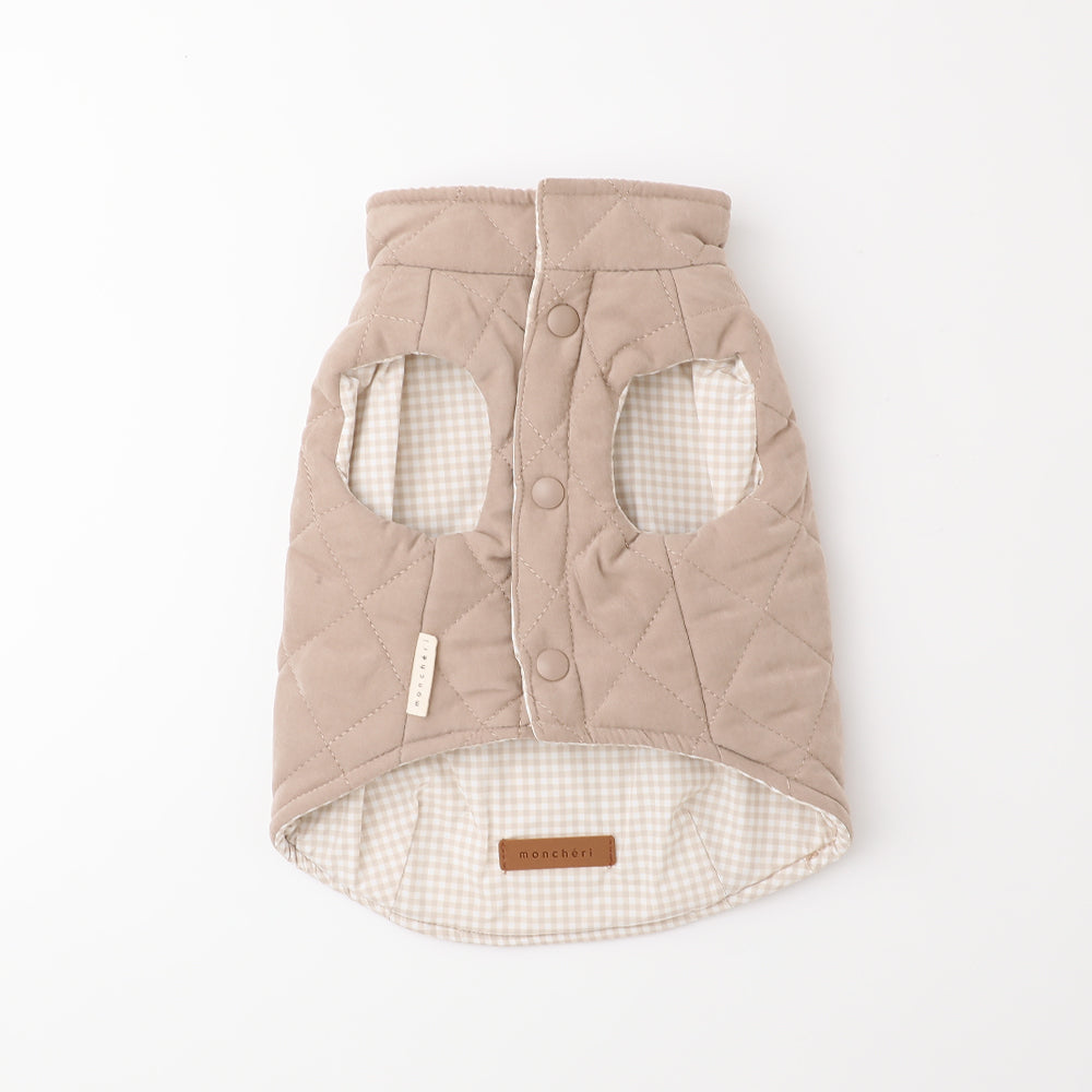 リバーシブルキルティングギンガムチェックベスト