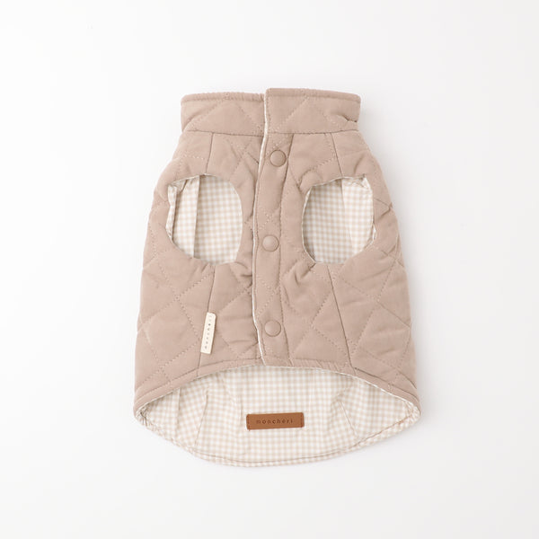 リバーシブルキルティングギンガムチェックベスト