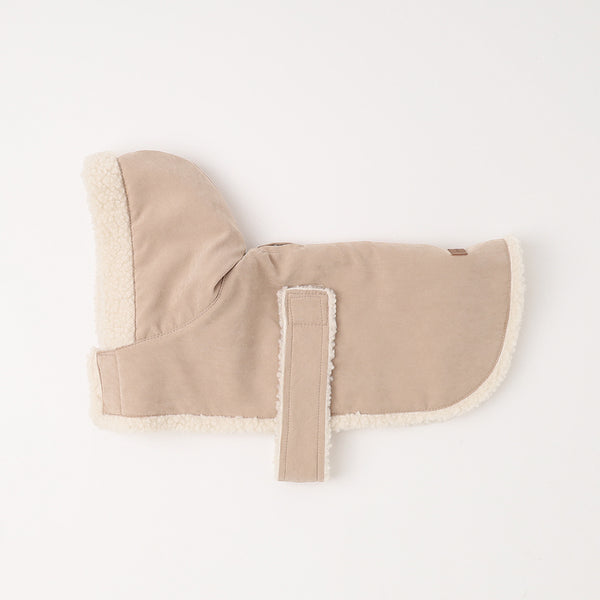 Shearling style hooded boa cape