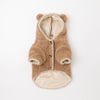 Overlock bear ear hood boa jacket