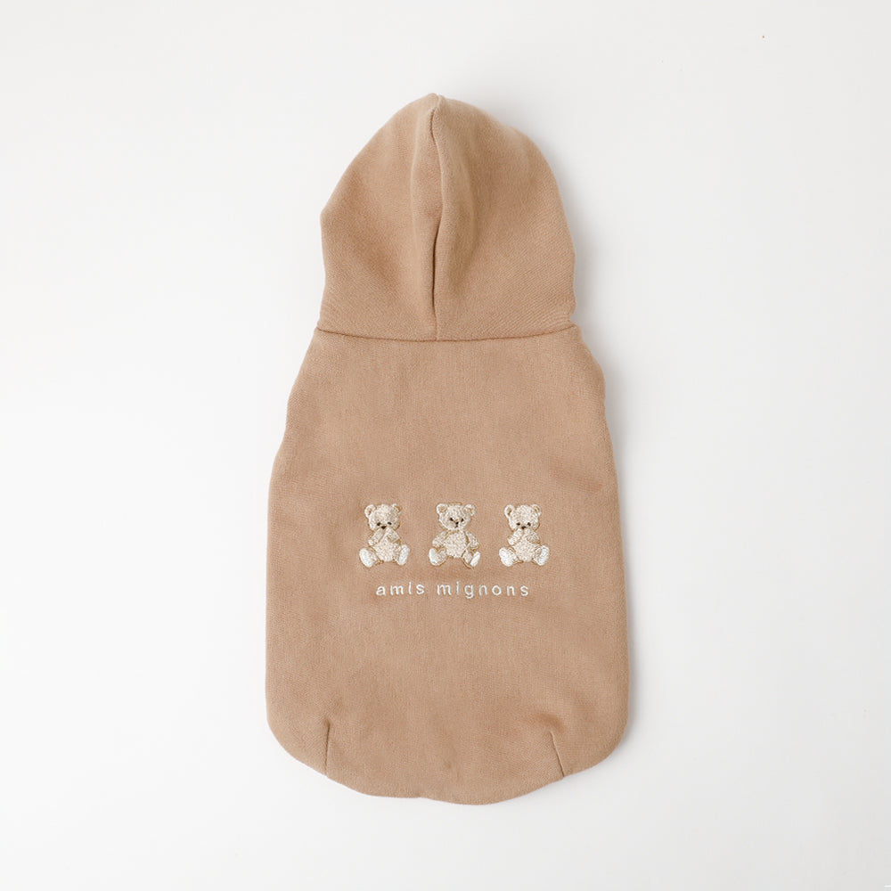 くまさん刺繍ノースリーブパーカー
