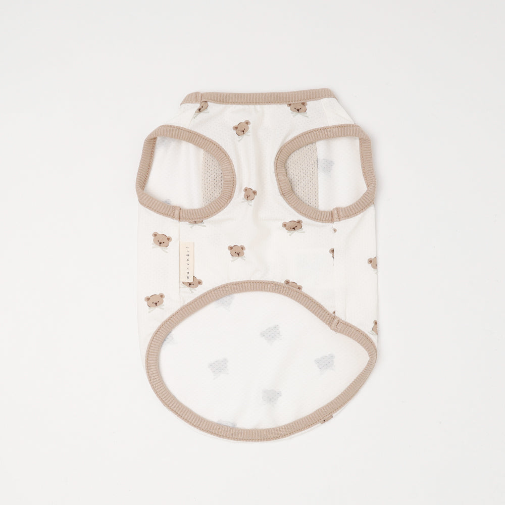 冷感メッシュくまさんプリントノースリーブトップス【保冷剤対応】