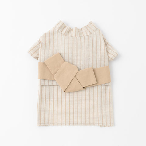 Cool beige striped yukata