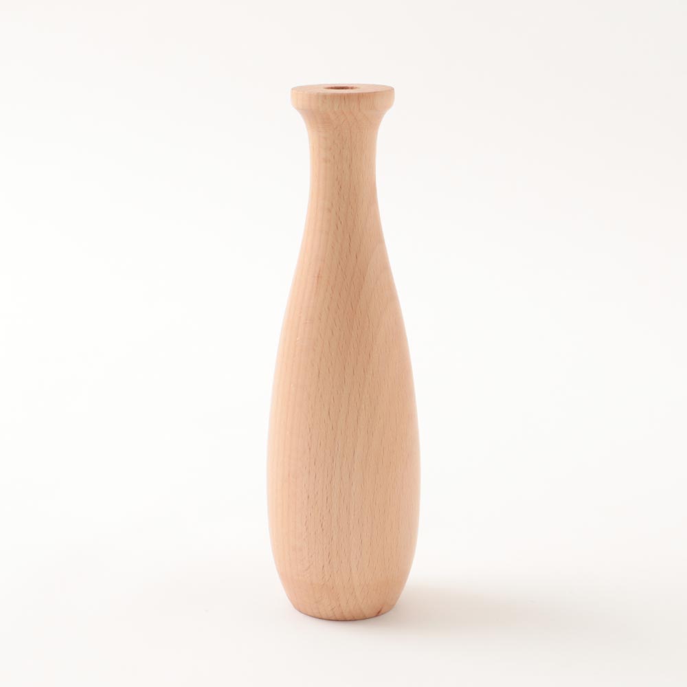 Wood tall flower base for dried flowers