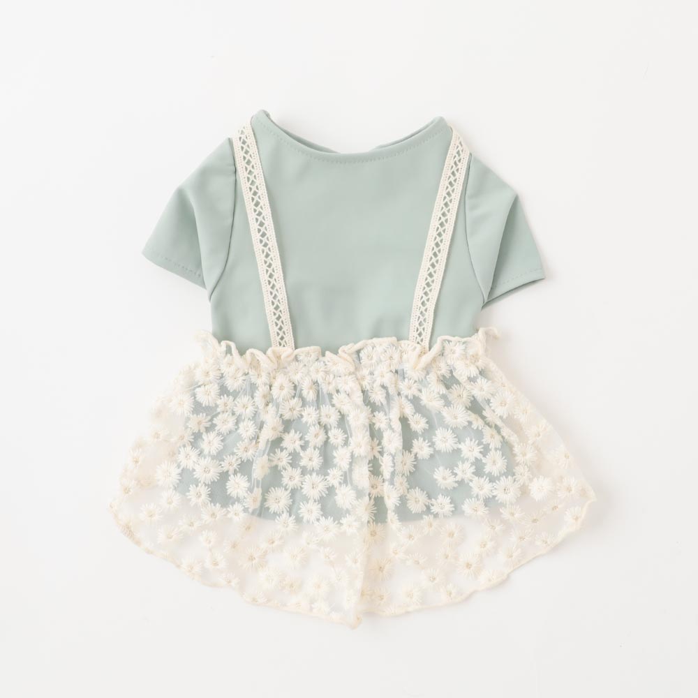 冷感フラワー刺繍トップスワンピース