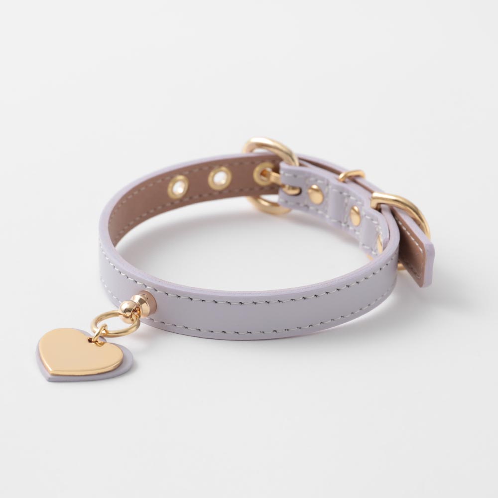 Heart charm leather color [Compatible with name engraving]