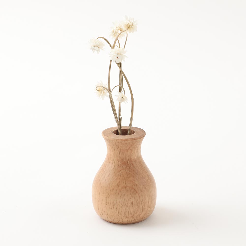 Wood mini flower base for dried flower