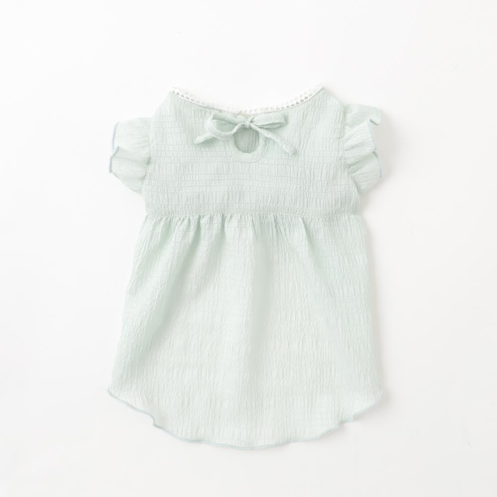 Cool back ribbon frill dress