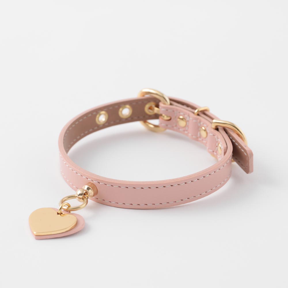 Heart charm leather color [Compatible with name engraving]