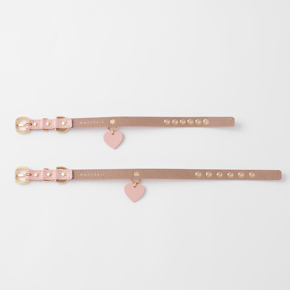 Heart charm leather color [Compatible with name engraving]