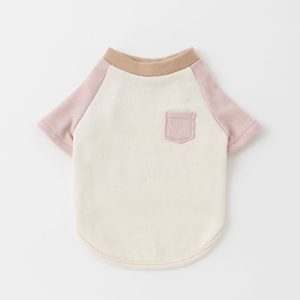 T -shirt with raglan by color mini pocket