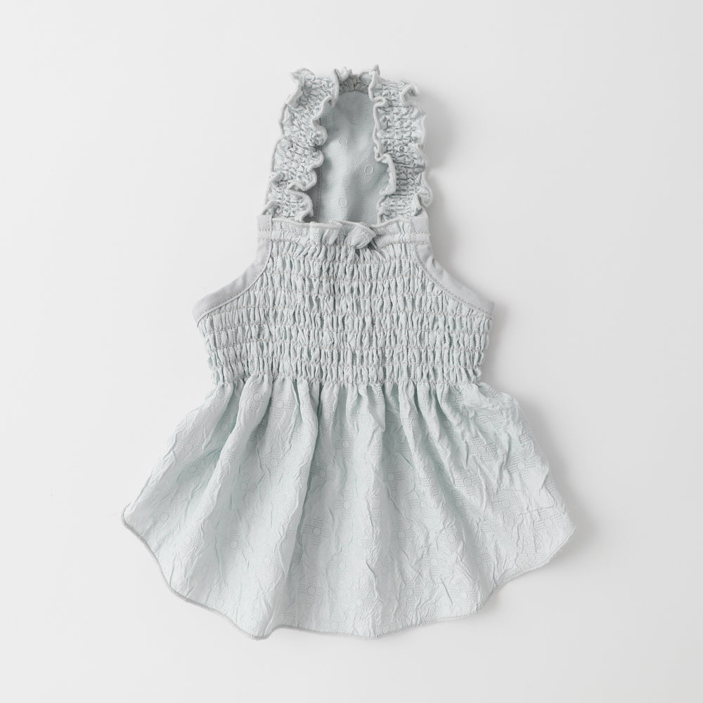 Shoulder gathered shirring dress