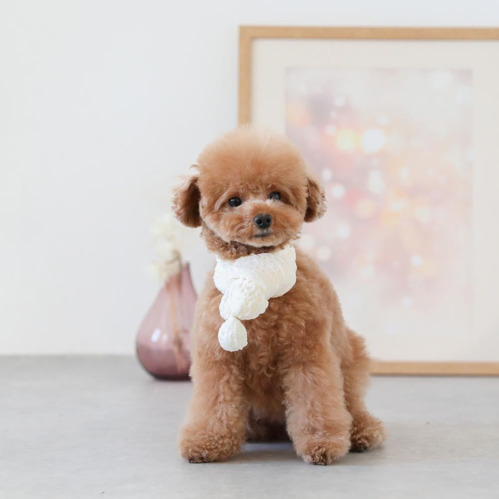 handmade pom pom muffler