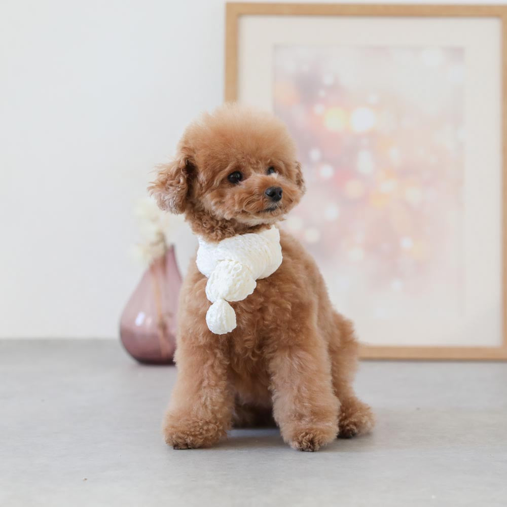 handmade pom pom muffler