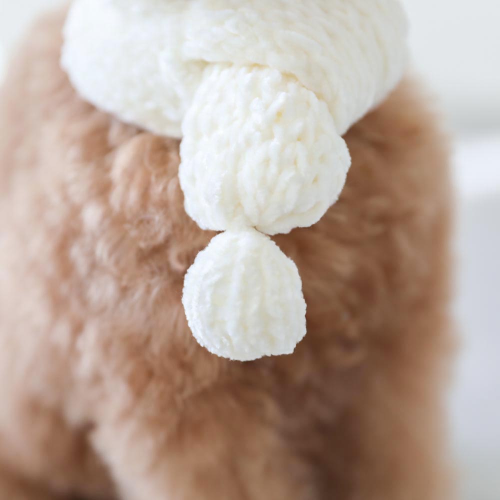 handmade pom pom muffler