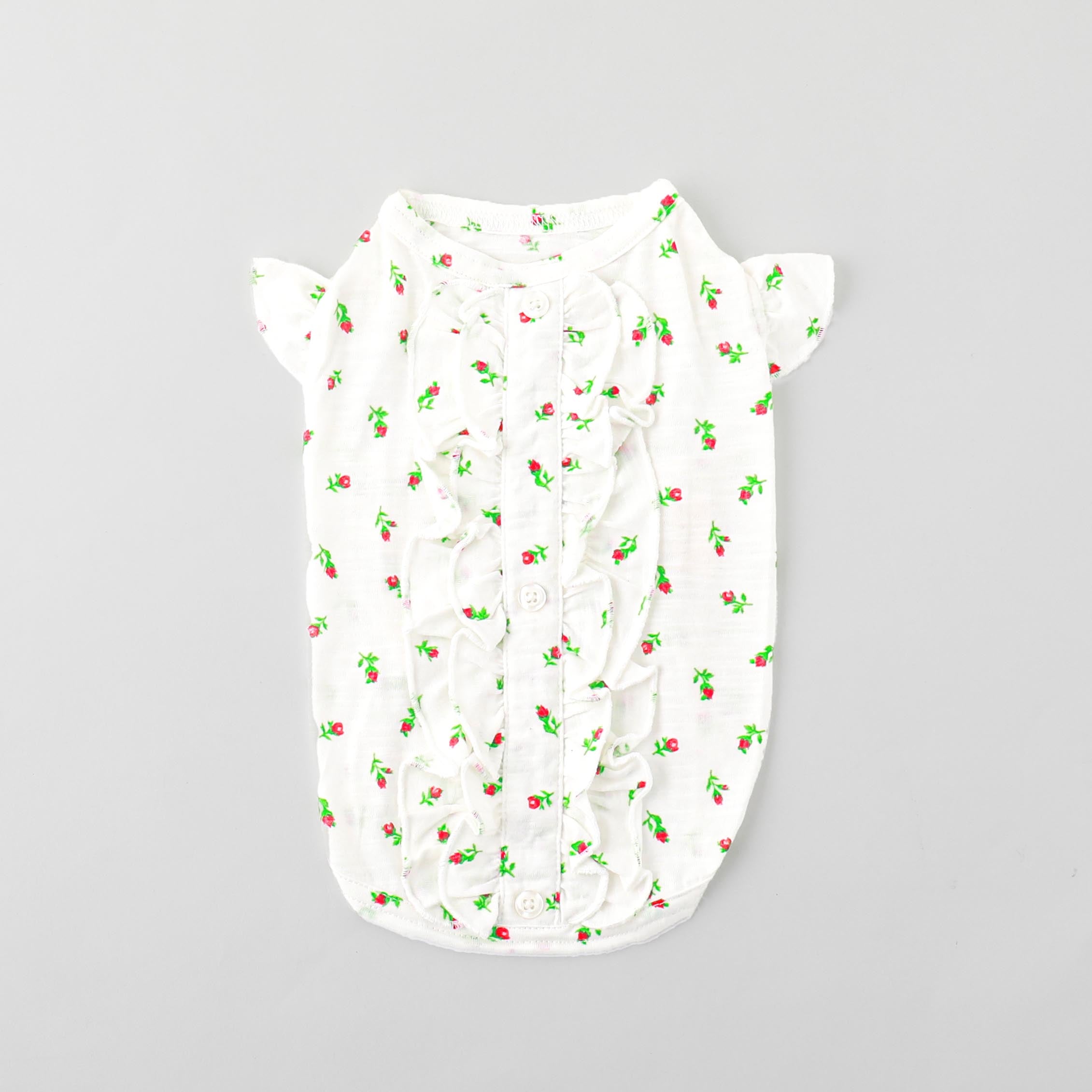 フラワープリントフリルブラウス