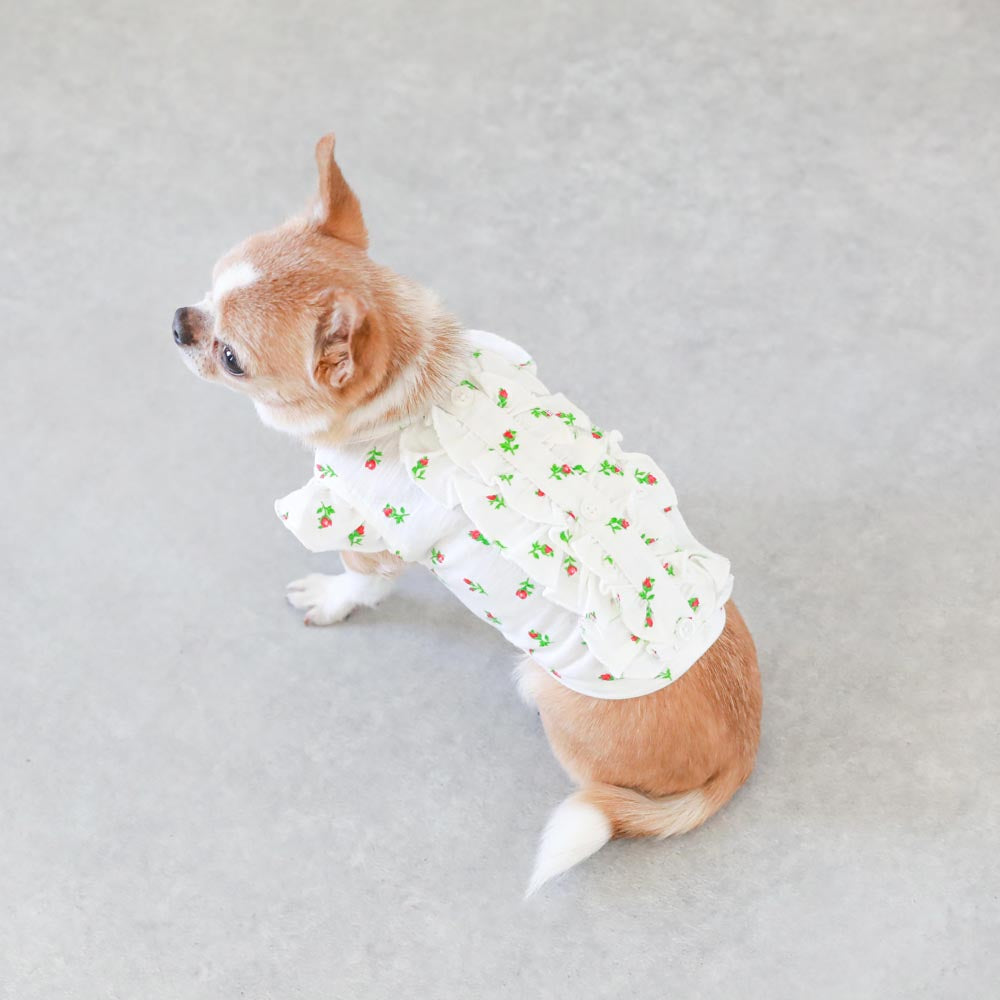 フラワープリントフリルブラウス