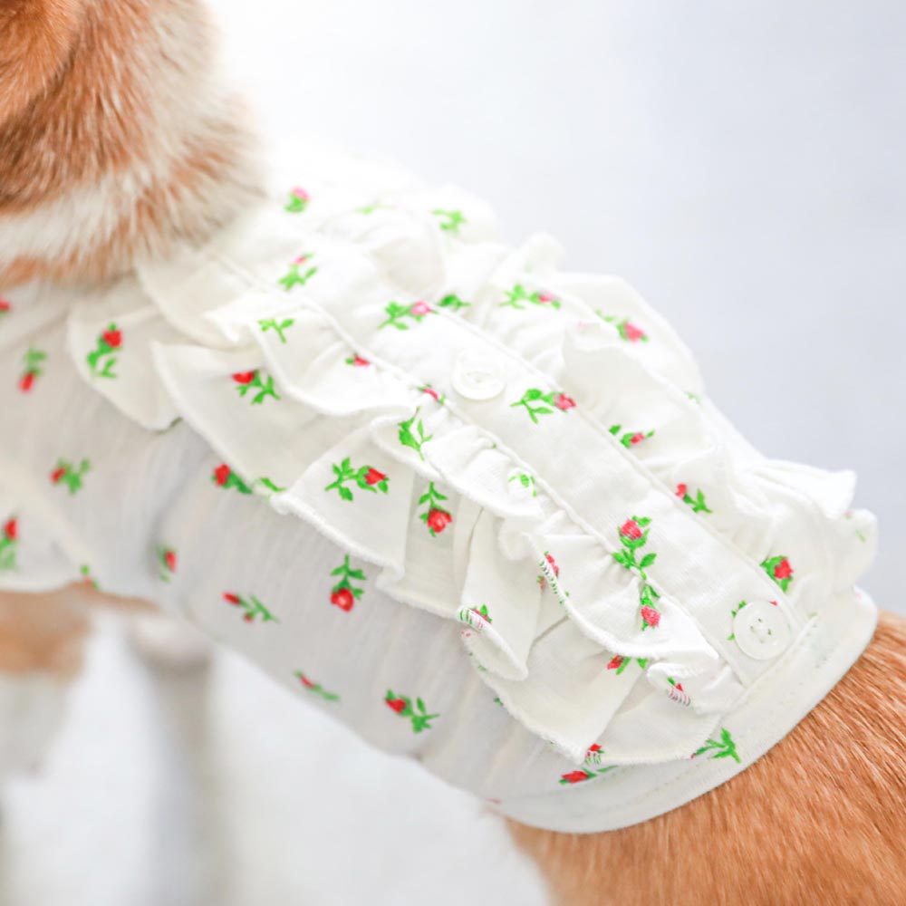 フラワープリントフリルブラウス