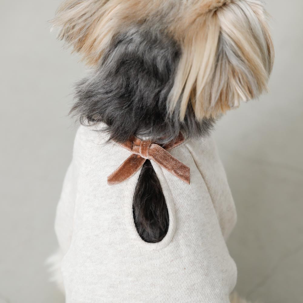 back ribbon sweat tops