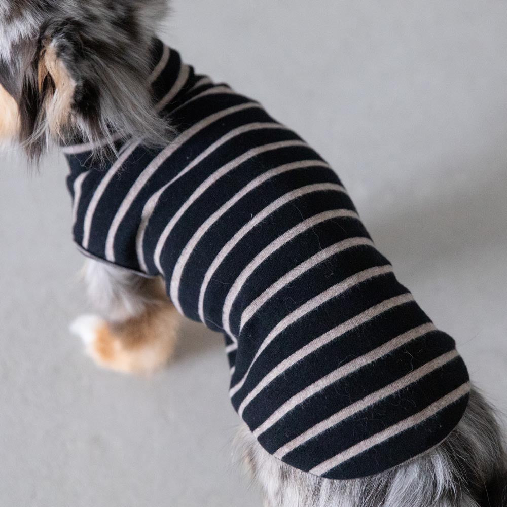 ボーダーハイネックトップス