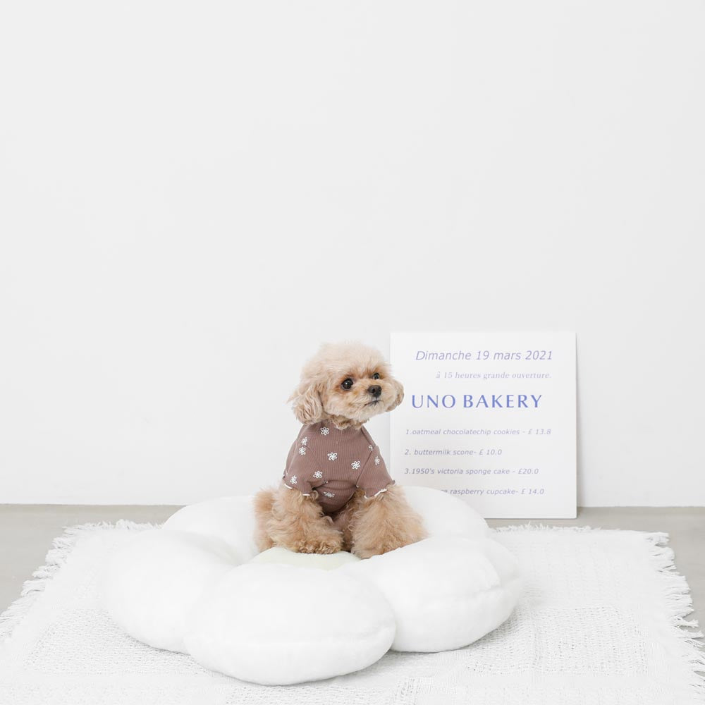 fur flower cushion bed