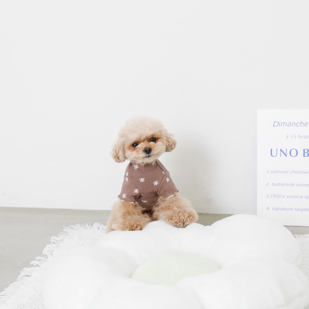 fur flower cushion bed