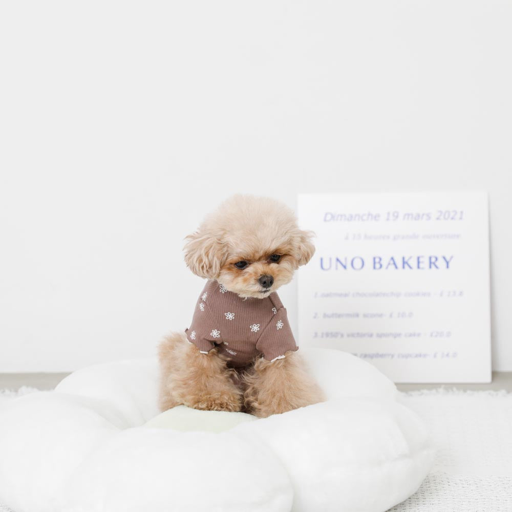 fur flower cushion bed