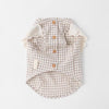 Gingham check lace blouse