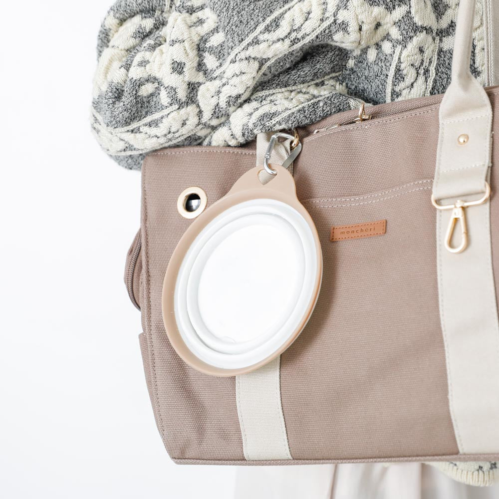 Foldable flat food bowl with hook