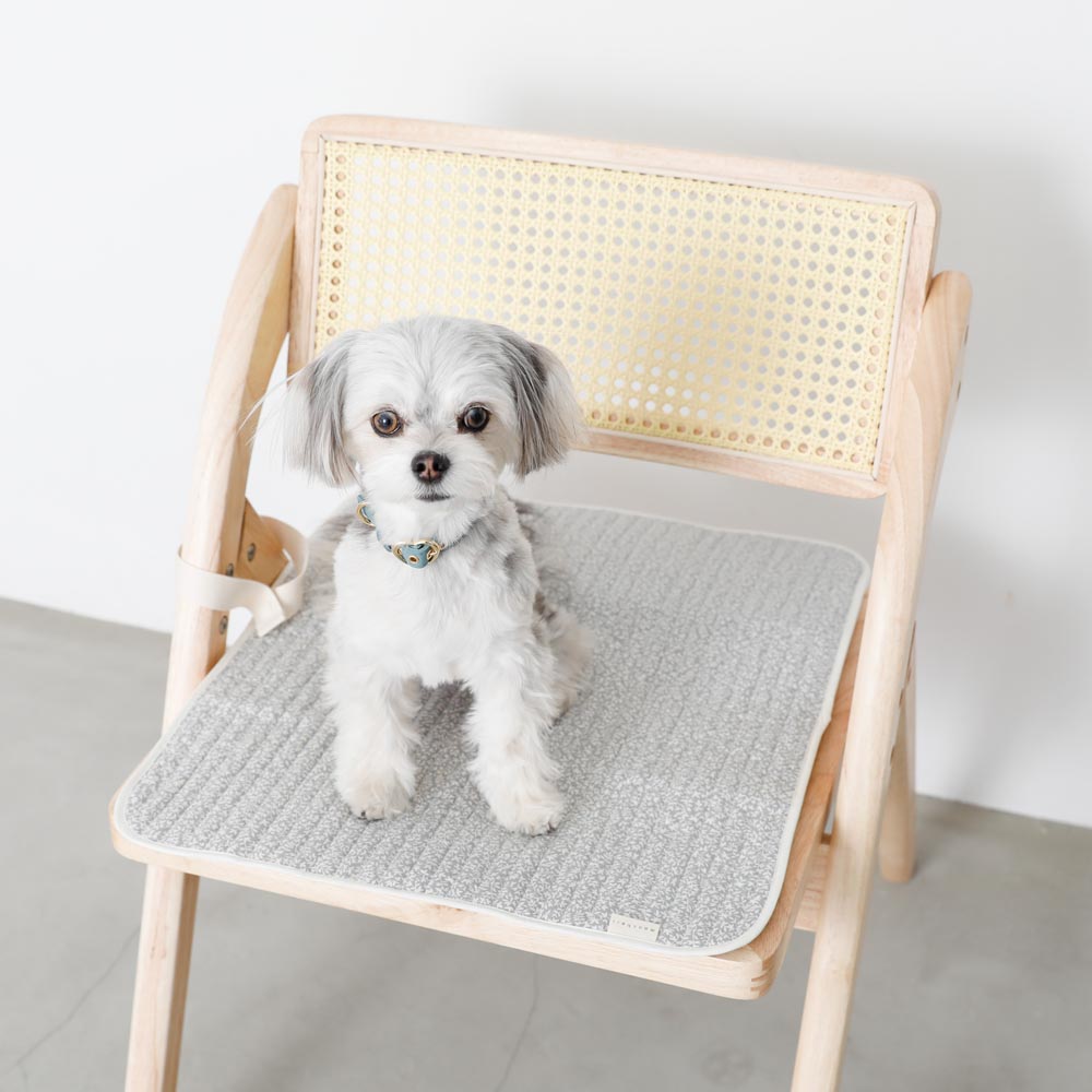 専用page〜✴︎フレンチアンティーク　ラインリボン入り　カフェマットオムツマット いぬさん刺繍キルティングカフェマット【名入れ刺繍対応】