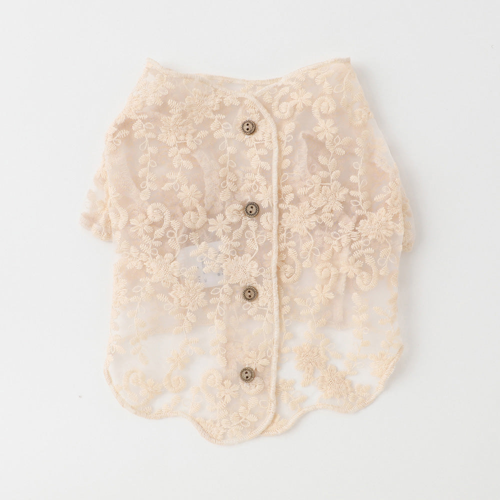 lace wood button tops