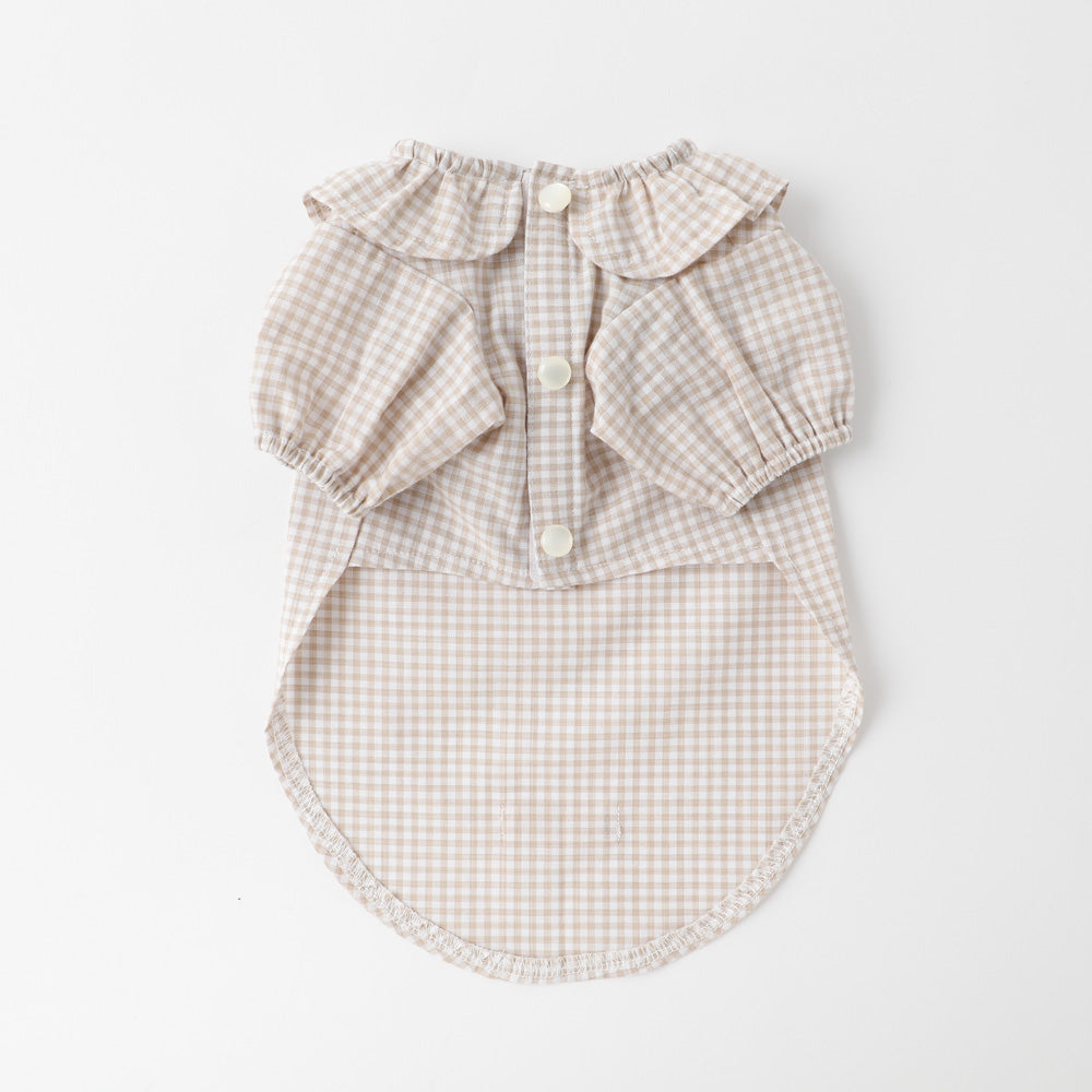 gingham puff shirt
