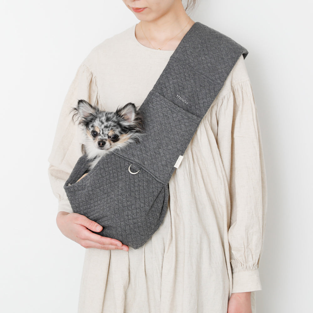 グレー チェック柄 ドッグスリングのセット グラフチェックドッグスリング【名入れ刺繍対応】