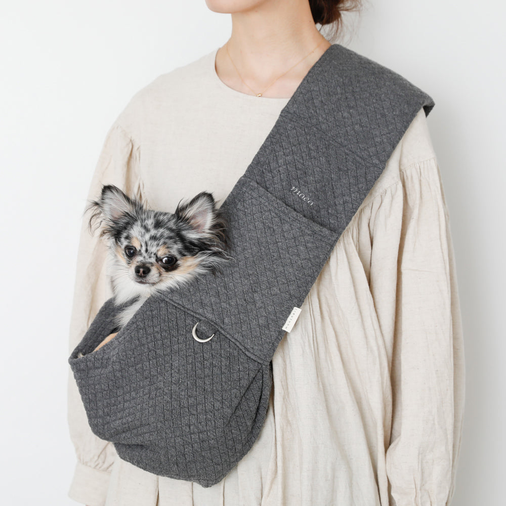 グレー チェック柄 ドッグスリングのセット グラフチェックドッグスリング【名入れ刺繍対応】