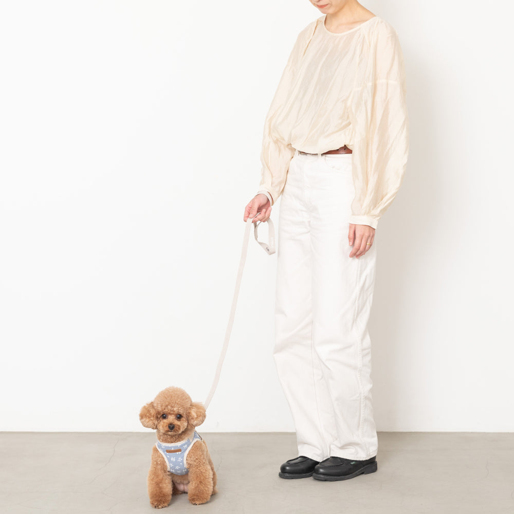 ナチュラルフラワーハーネス＋リードSET【名入れ刺繍対応】