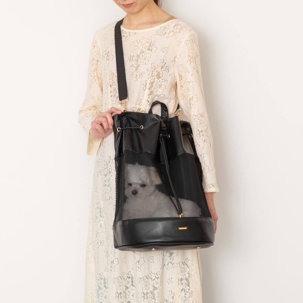 2way mesh drawstring pet bag